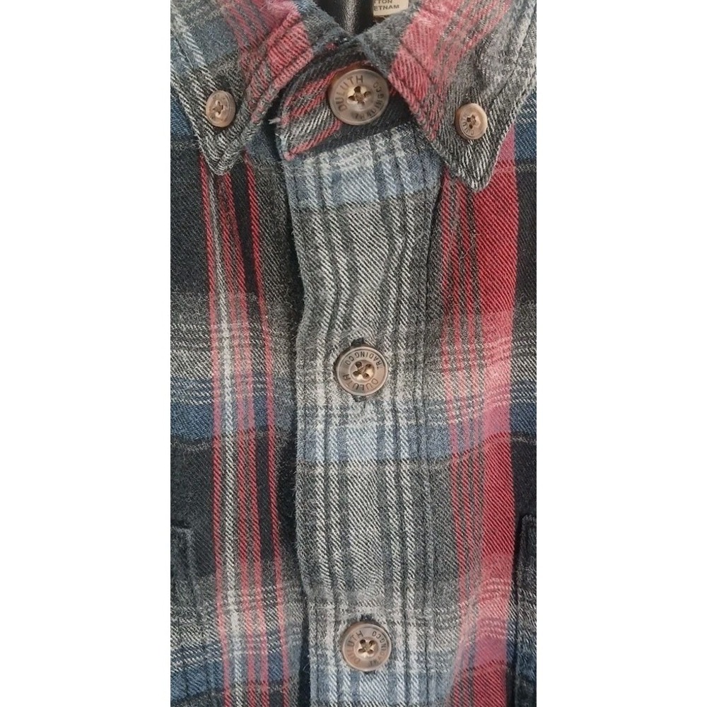 Duluth Trading Company Men's Rugged Black Red Plaid Long Sleeve Relaxed Fit Med - Picture 2 of 11